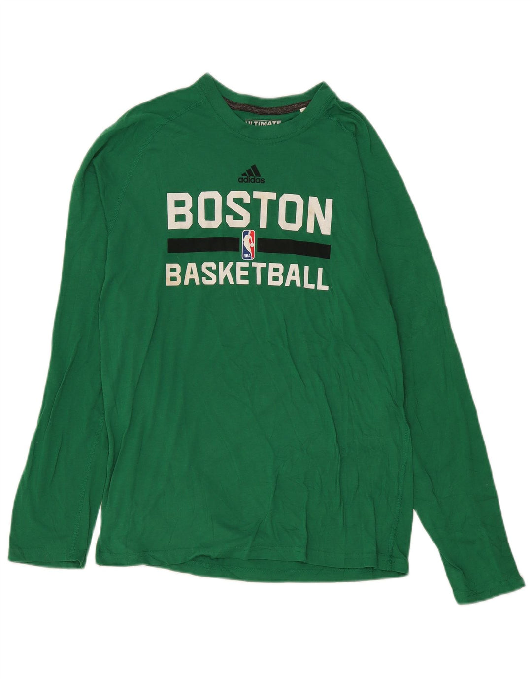Adidas Uomo Boston Celtics Graphic Top manica lunga poliestere verde medio