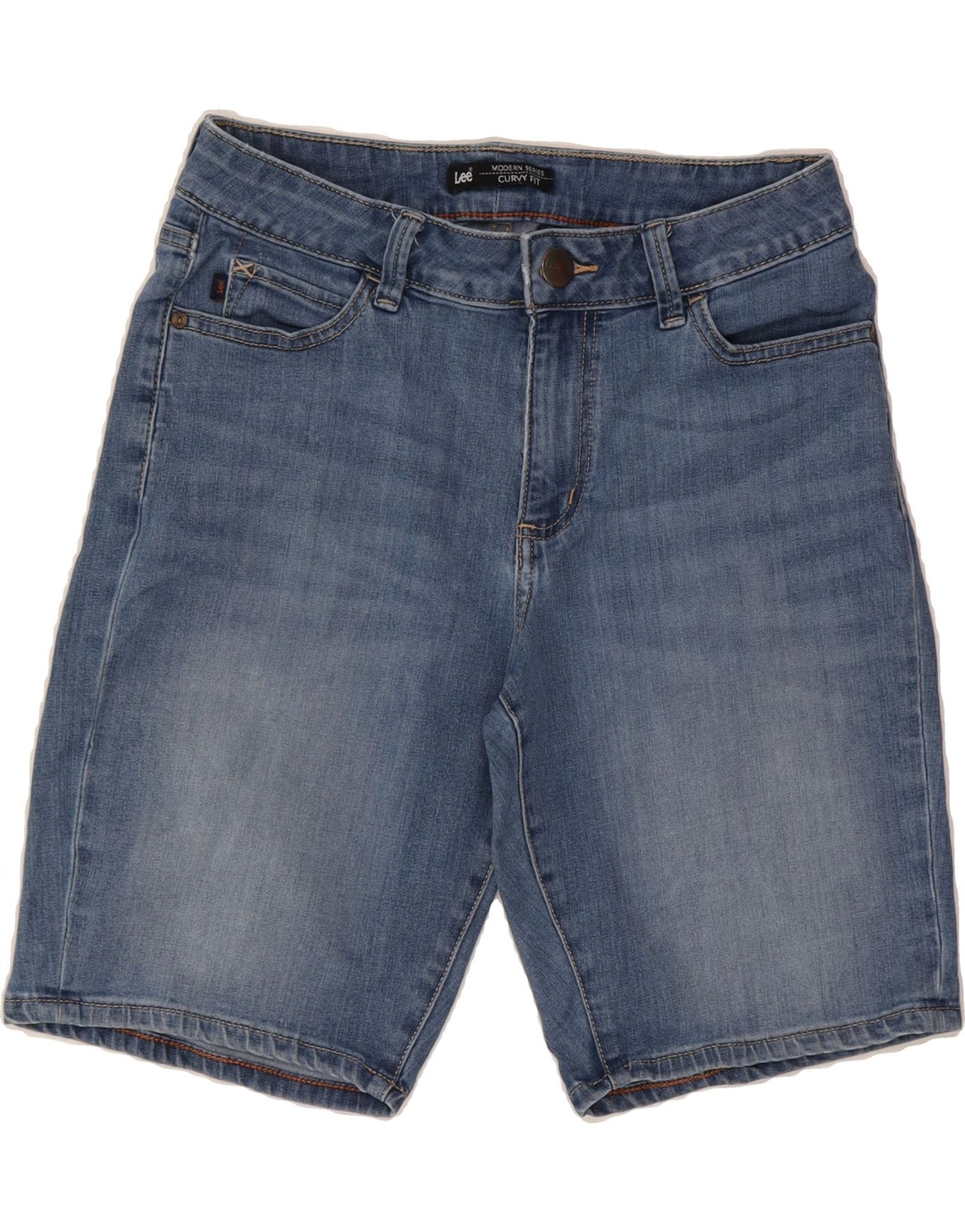 LEE Womens Curvy Fit Denim Shorts W30 Medium Blue Cotton Vintage Lee and Second-Hand Lee from Messina Hembry 