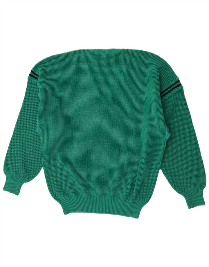 Maglione da uomo con scollo a V del Polo Nord, lana a righe verdi grandi