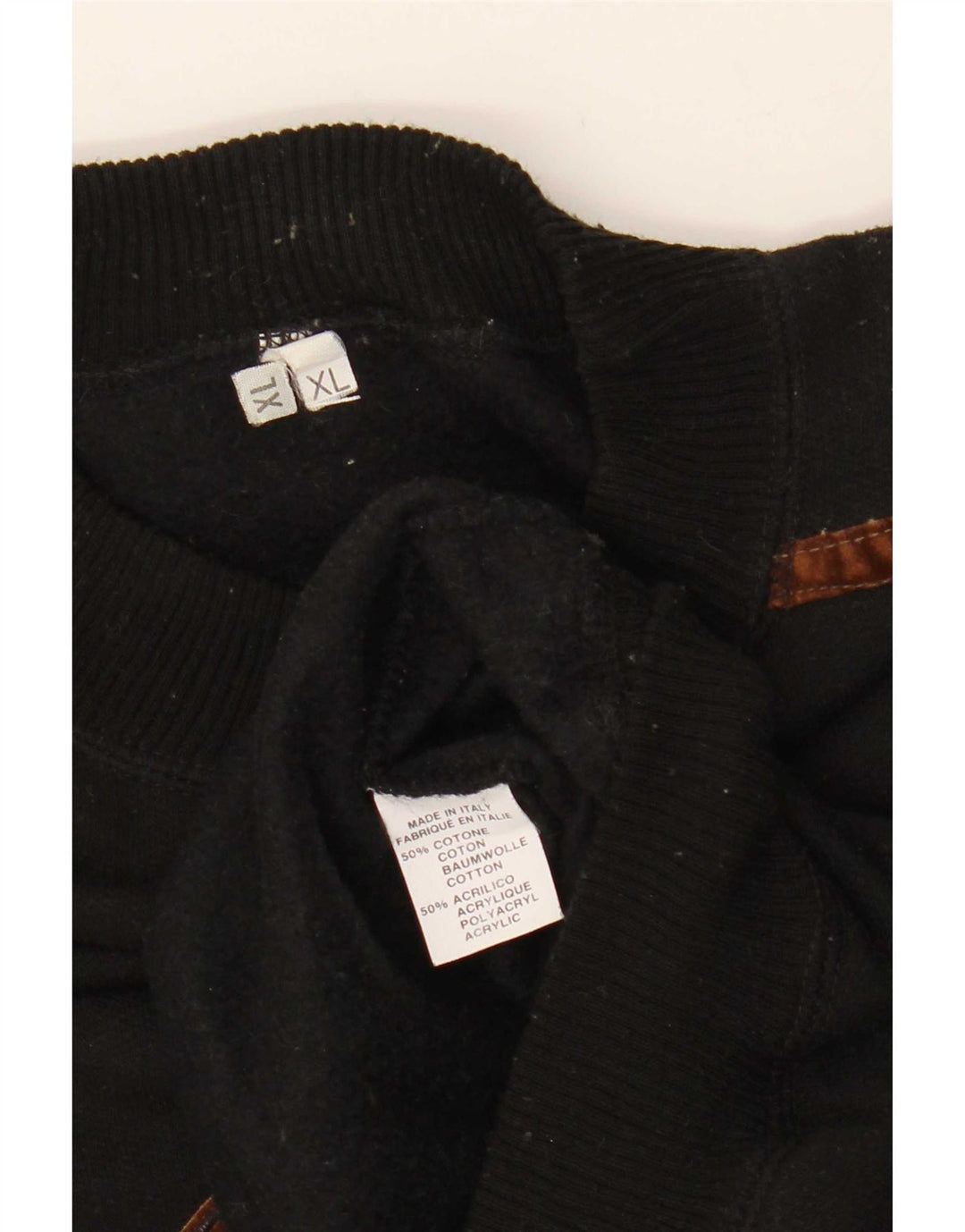 Felpa grafica da uomo vintage maglione XL cotone nero
