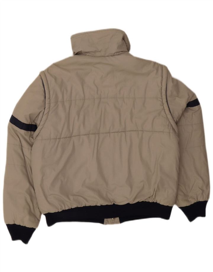 Giacca utilitaria vintage da uomo UK 38 Poliestere color block grigio medio