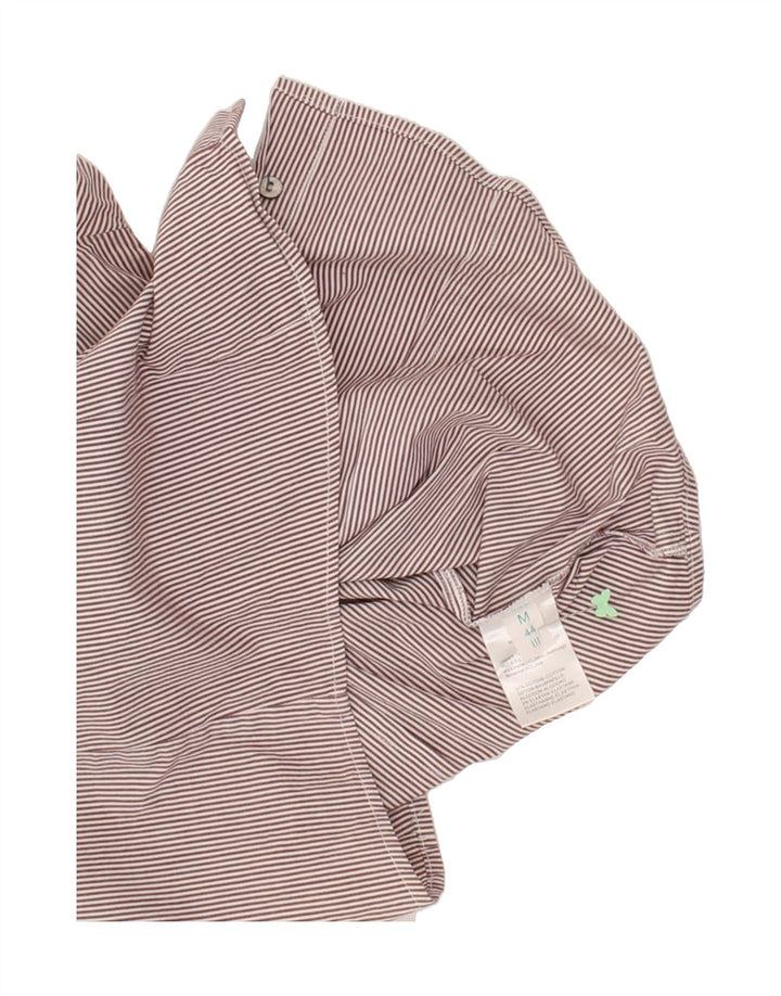 SERGIO TACCHINI Womens Shirt IT 44 Medium Maroon Pinstripe Cotton Vintage Sergio Tacchini and Second-Hand Sergio Tacchini from Messina Hembry 