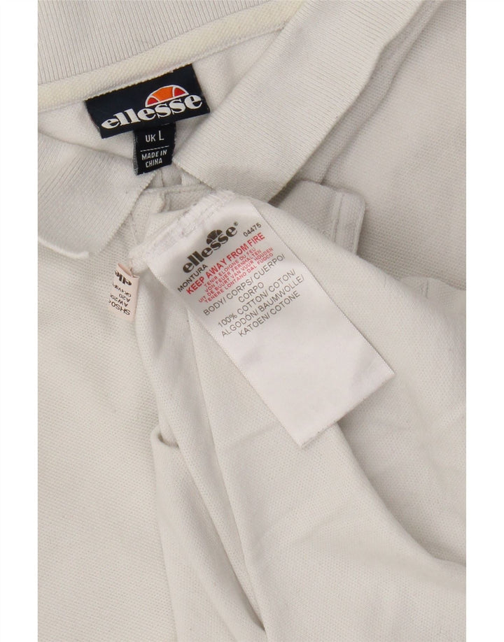Polo Ellesse da Bambino 15-16 Anni Large in Cotone Bianco