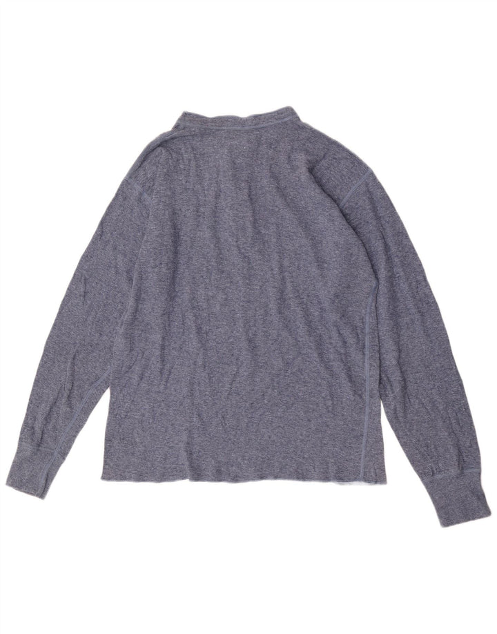 L.L.Bean Top da uomo a maniche lunghe in cotone blu grande