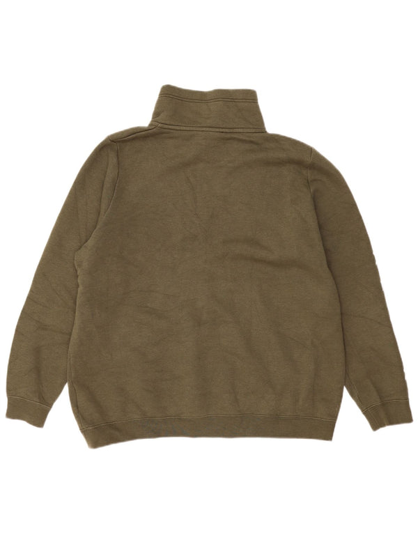 Felpa da donna con collo con zip e grafica oversize Nike, maglione, taglia UK 16, grande, kaki