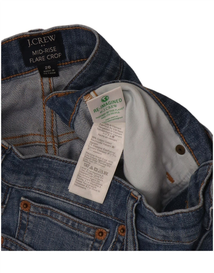 Jeans svasati corti a vita media da donna J. Crew W26 L27 cotone blu