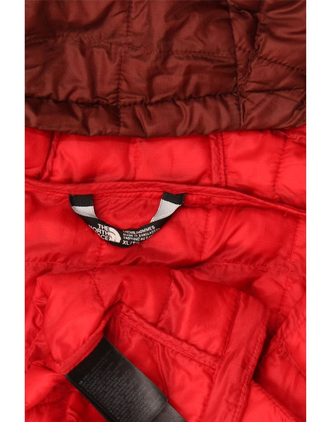 Giacca imbottita con cappuccio da uomo The North Face UK 42 XL Poliestere color block rosso