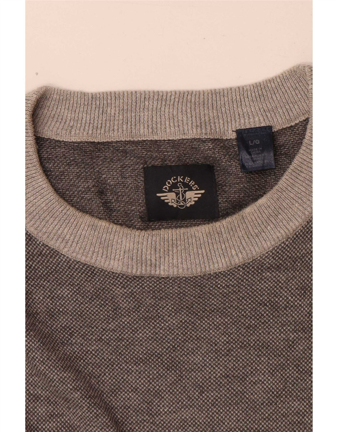 Maglione maglione girocollo da uomo Dockers grande grigio screziato
