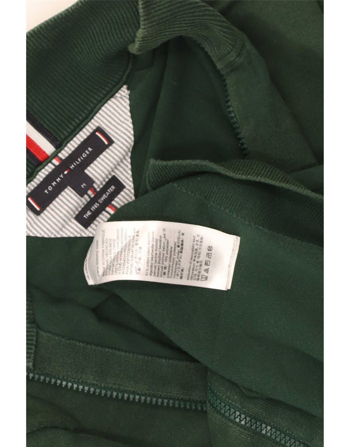 Maglione cardigan con zip intera da uomo Tommy Hilfiger in cotone verde medio