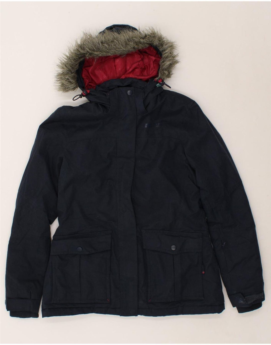 MOUNTAIN WAREHOUSE Womens Hooded Windbreaker Jacket UK 10 Small  Navy Blue Vintage Mountain Warehouse and Second-Hand Mountain Warehouse from Messina Hembry 