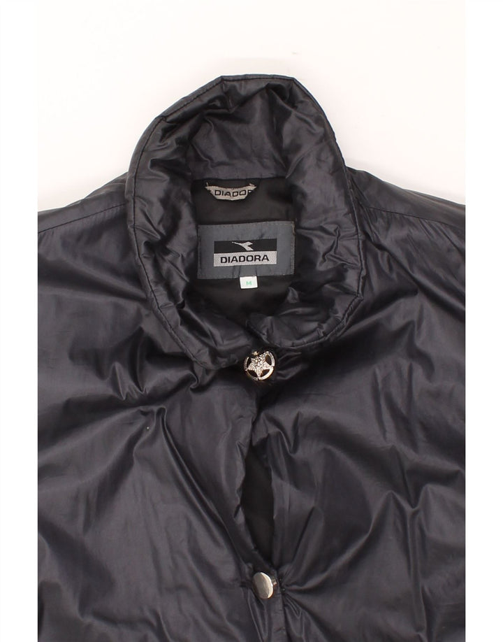 DIADORA Womens Windbreaker Coat UK 14 Medium Navy Blue Polyamide Vintage Diadora and Second-Hand Diadora from Messina Hembry 