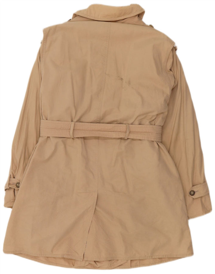 Trench oversize da fine settimana da donna vintage UK 8 piccolo in cotone beige