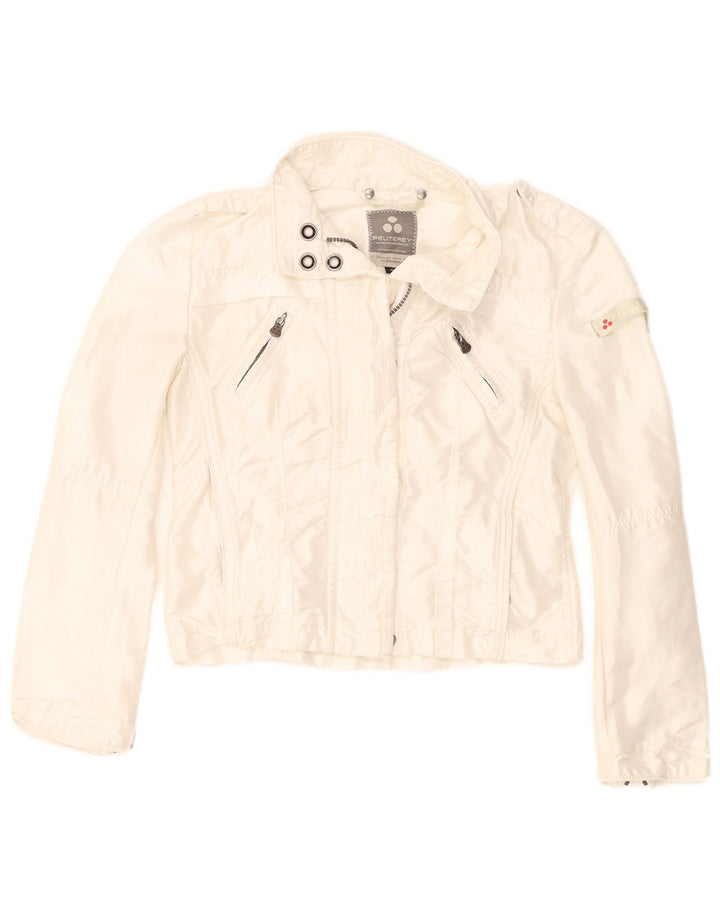 Giubbotto bomber corto da donna PEUTEREY IT 40 piccolo bianco