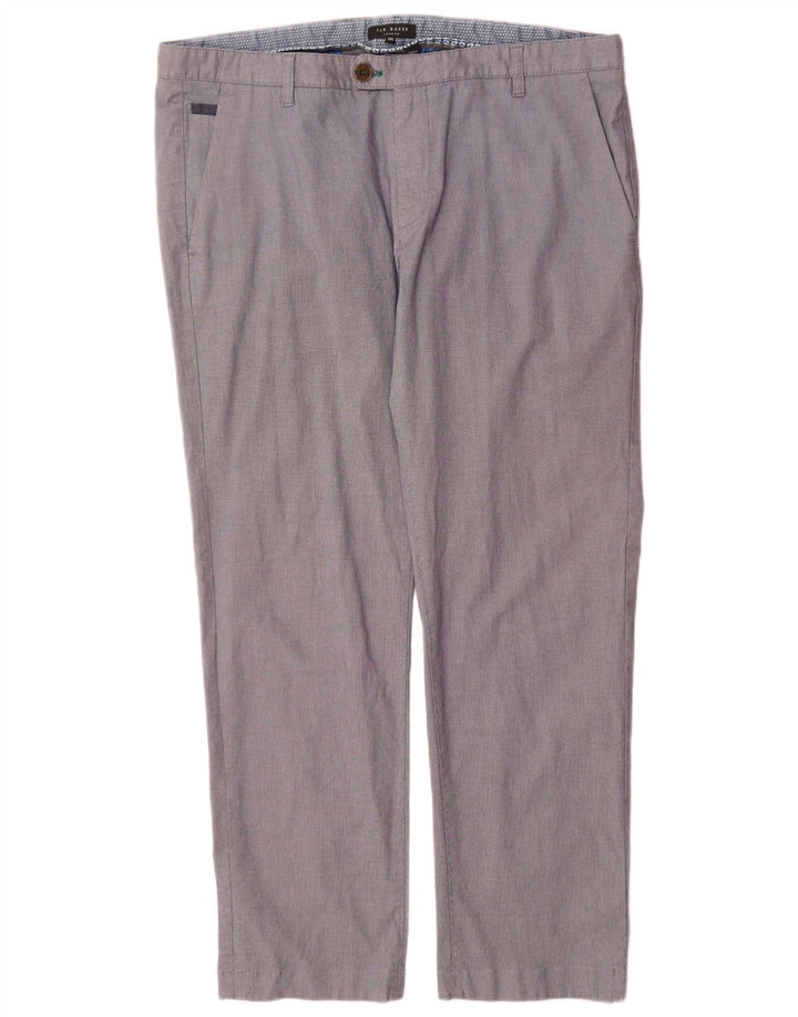 Pantaloni chino dritti da uomo Ted Baker W38 L30 cotone blu