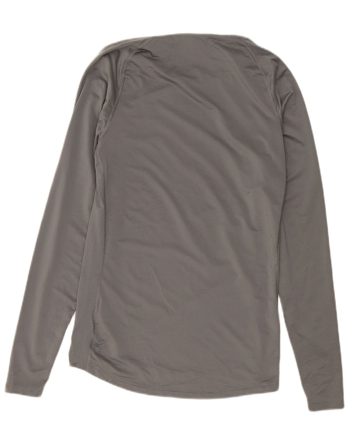 Nike - Maglia attillata da uomo a maniche lunghe, grande, in poliestere grigio