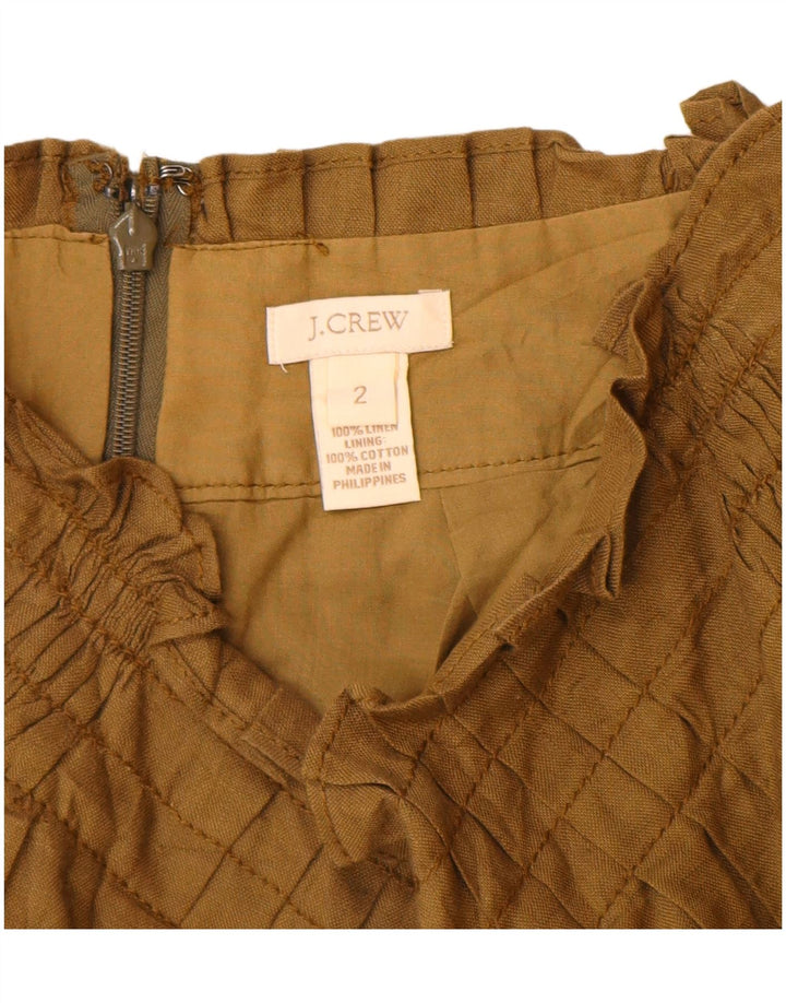 Gonna svasata da donna J. Crew US 2 XS W26 Lino kaki