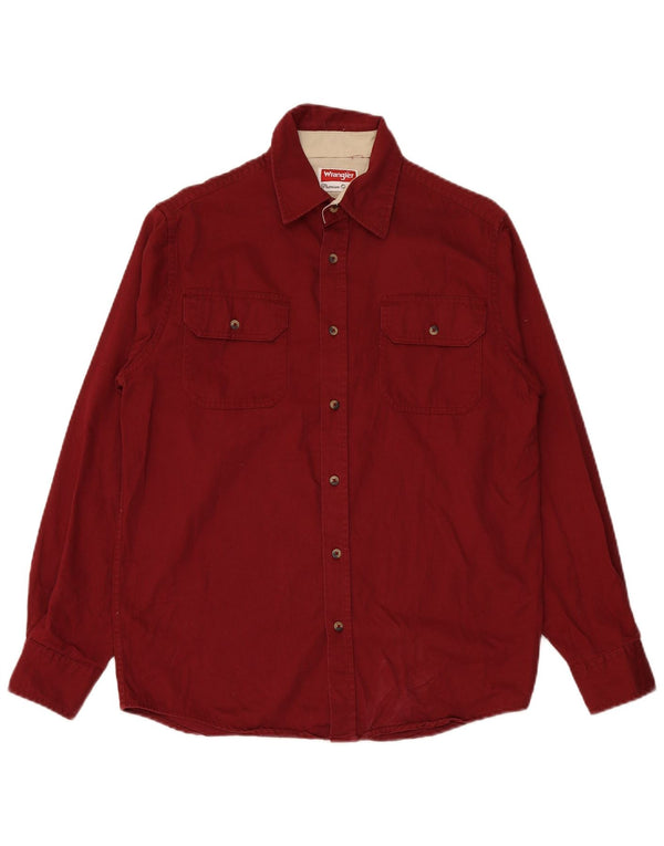 Camicia da uomo WRANGLER piccola in cotone bordeaux