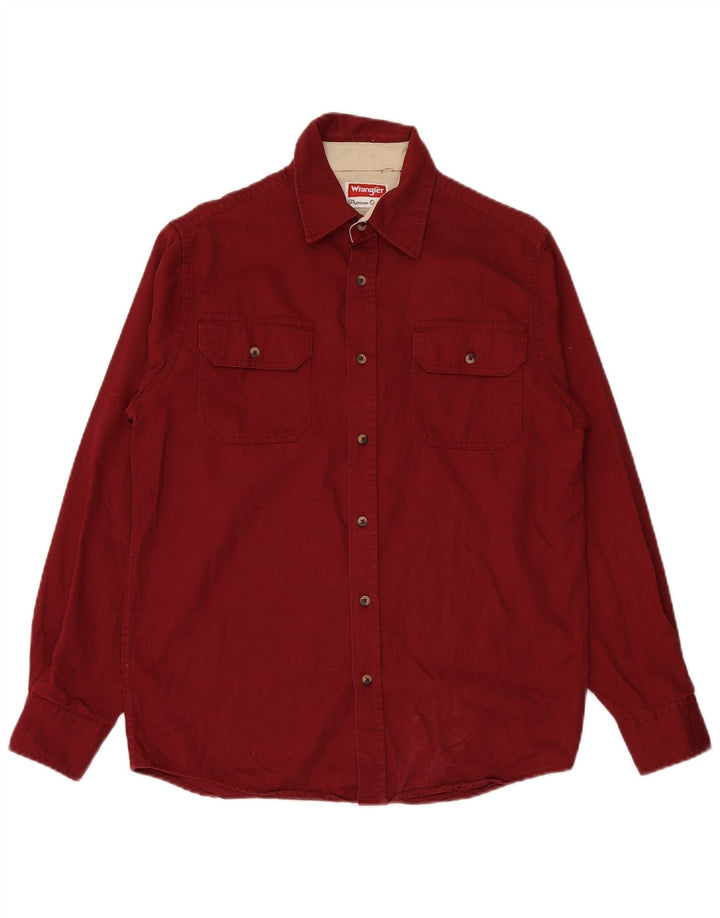 Camicia da uomo WRANGLER piccola in cotone bordeaux