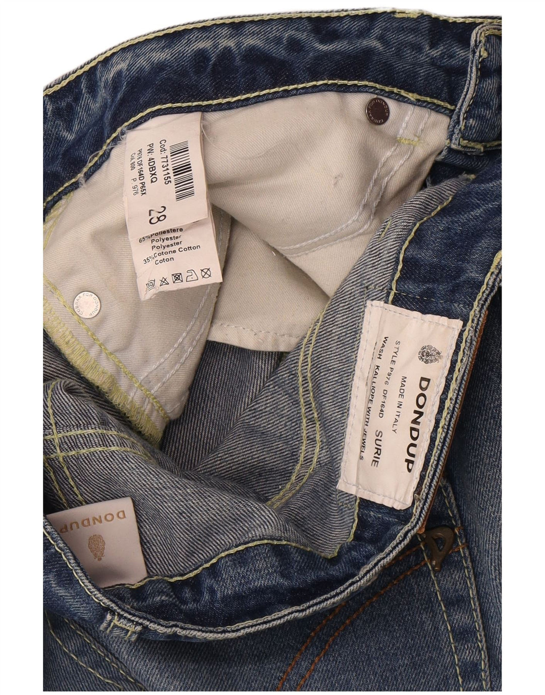 Jeans Capri Dondup da donna W28 L26 cotone blu