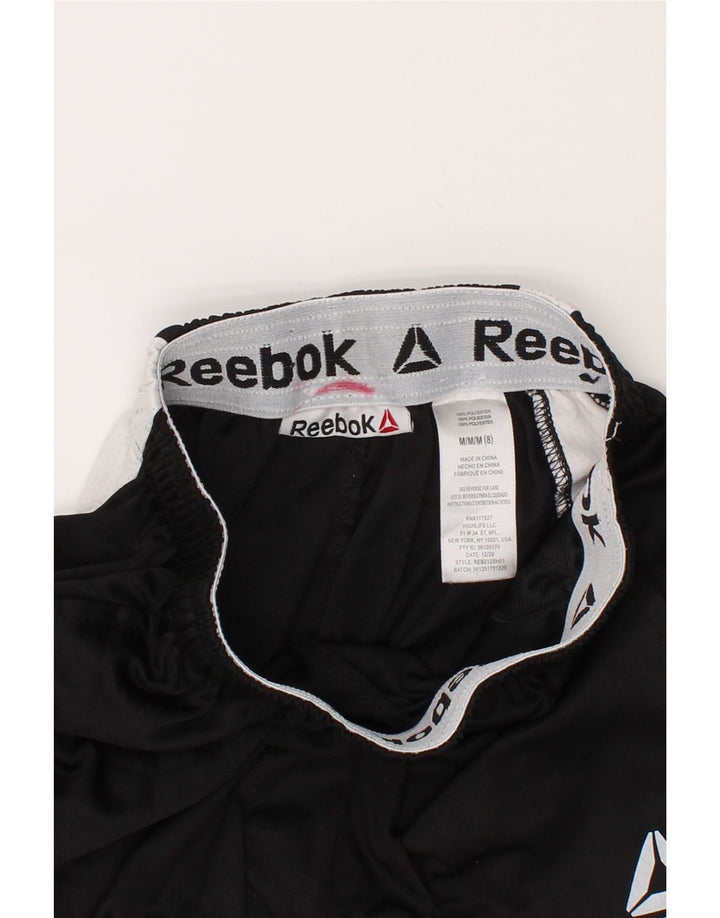 REEBOK Boys Graphic Sport Shorts 7-8 Years Medium  Black Colourblock Vintage Reebok and Second-Hand Reebok from Messina Hembry 