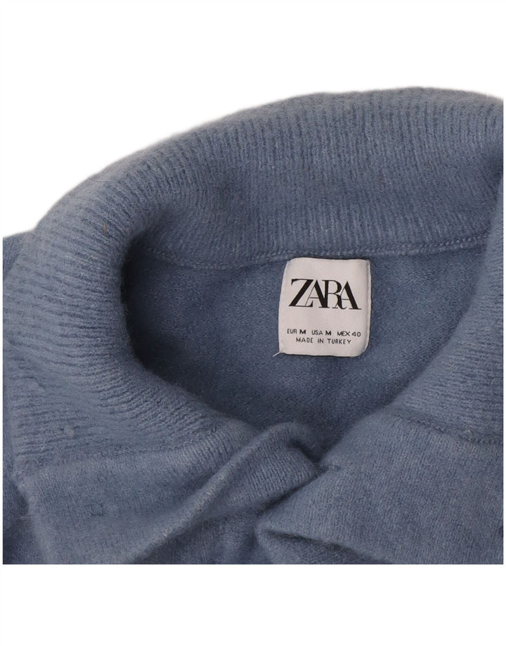Maglione Zara da uomo con collo a bottoni Blu medio