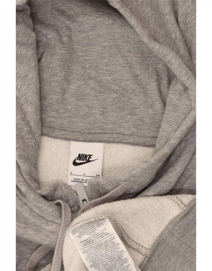 Maglione con cappuccio e zip da uomo NIKE piccolo in cotone chiazzato grigio