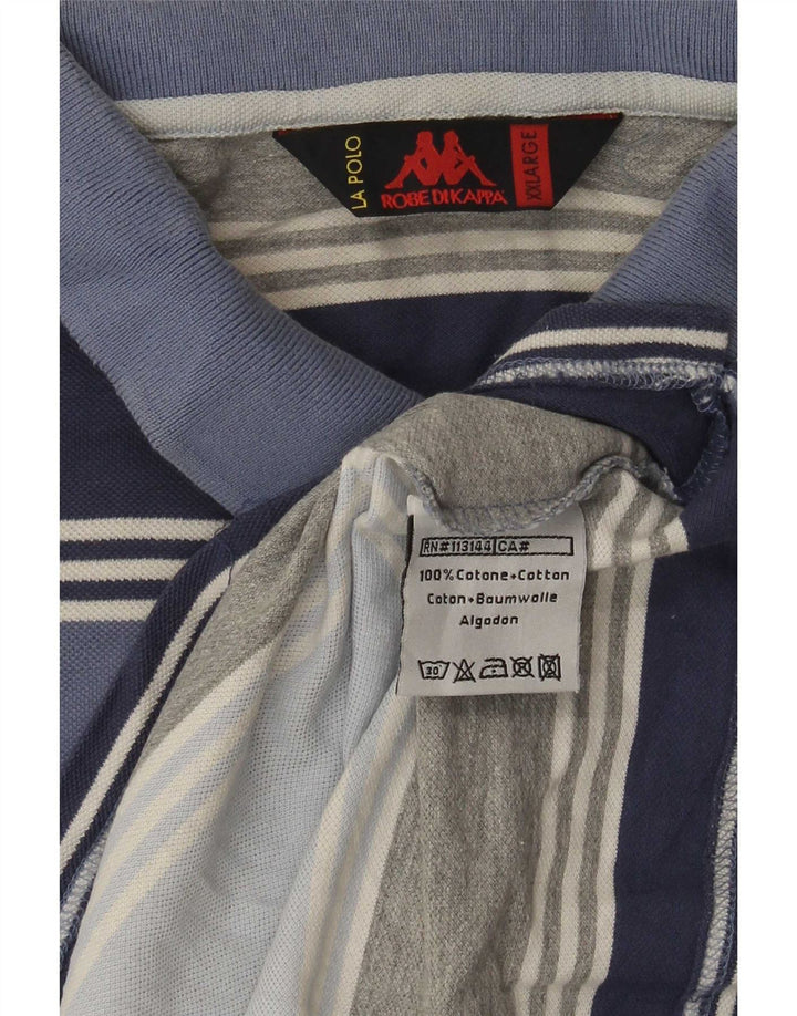 Polo Kappa Uomo 2XL Cotone Rigato Blu
