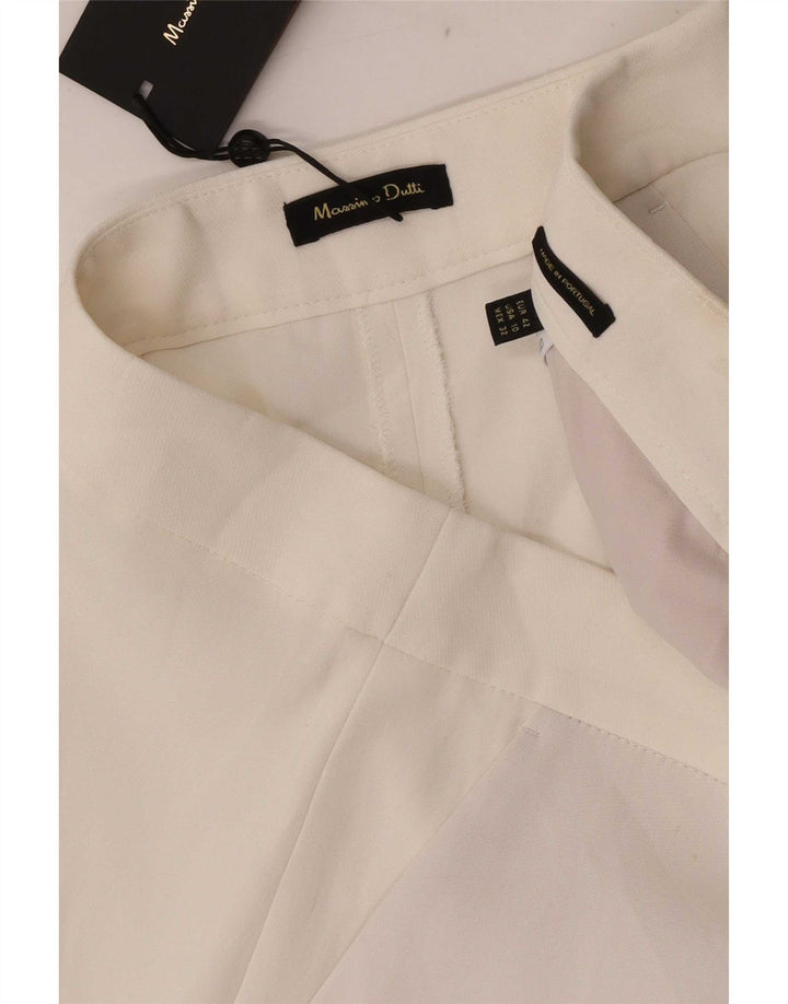 Pantaloni Capri da donna Massimo Dutti EU 42 Large W32 L23 Viscosa bianca