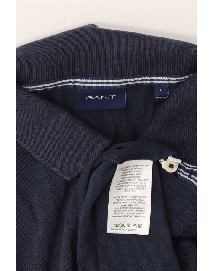 Polo da uomo Gant grande in cotone blu navy
