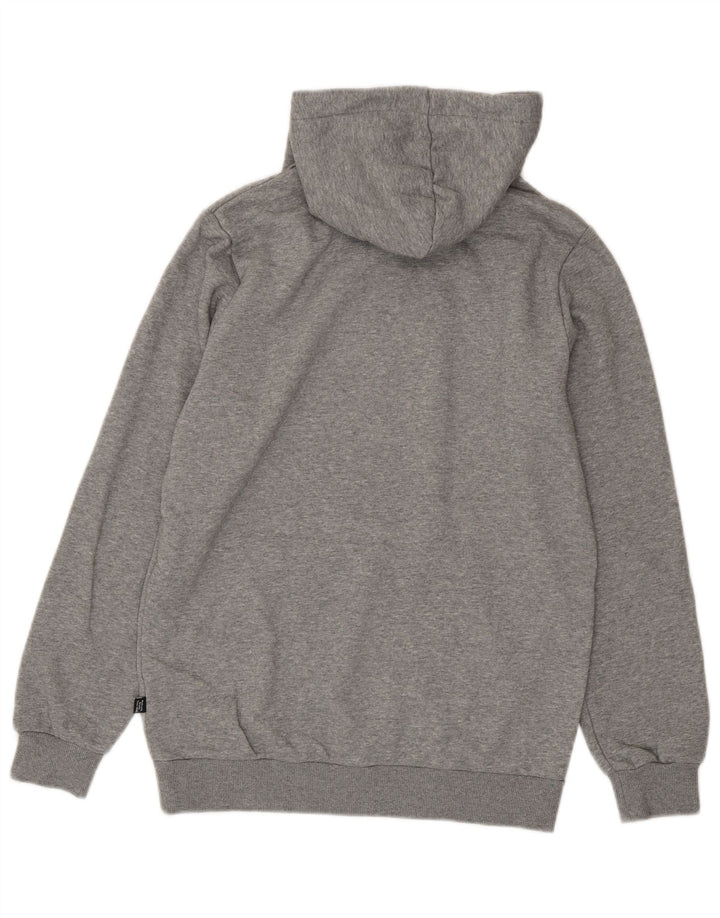 Felpa con cappuccio grafica da uomo Puma piccola in cotone grigio