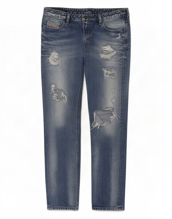 Jeans slim invecchiati da donna Diesel W30 L29 cotone blu