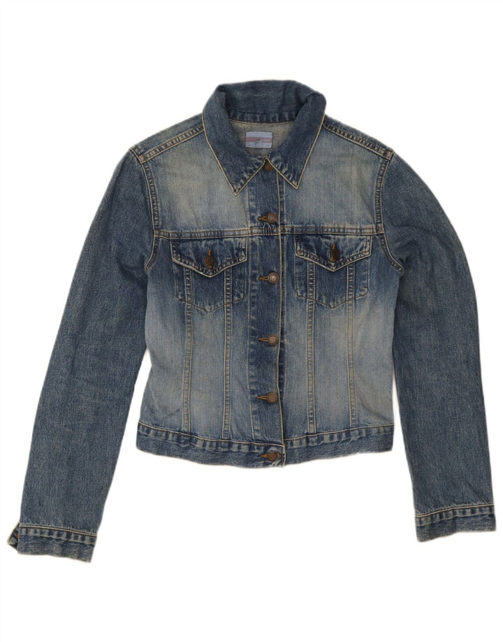 Giacca in denim corto da donna Oasis UK 12 Cotone blu medio