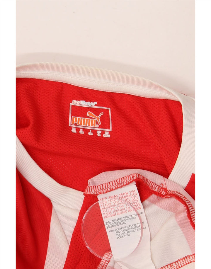 Maglia PUMA da bambino a maniche lunghe 13-14 anni in poliestere a righe rosse