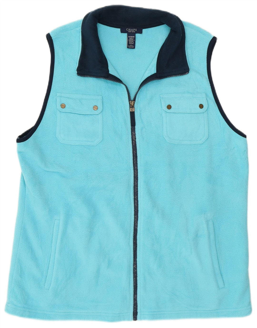 Gilet in pile da donna Chaps UK 18 XL poliestere blu