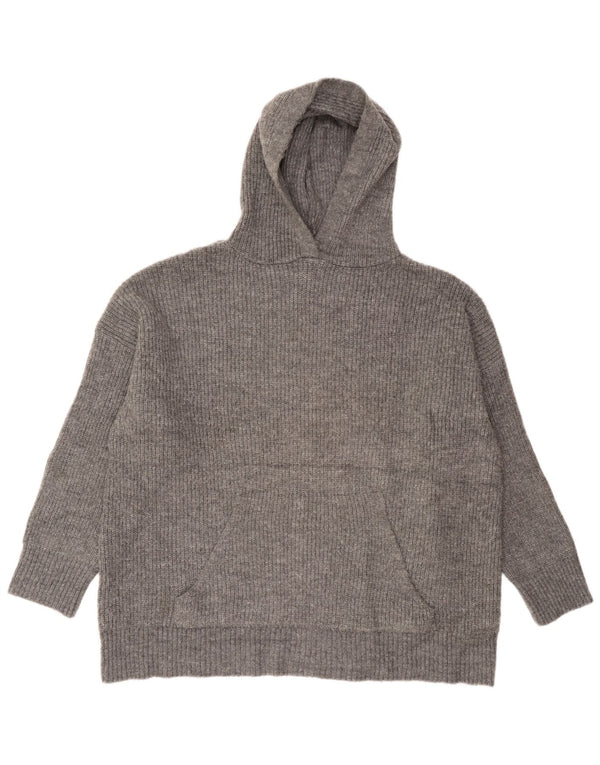 Maglione oversize con cappuccio da donna Zara UK 14 Acrilico grigio medio