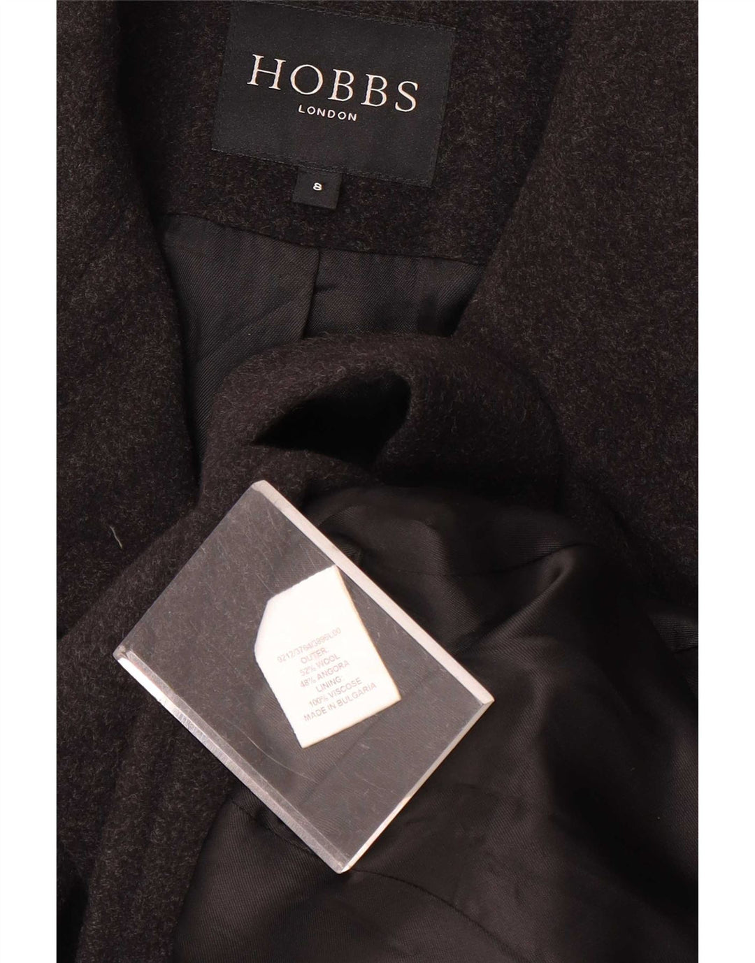 Cappotto doppiopetto da donna Hobbs UK 8 piccolo in lana grigia