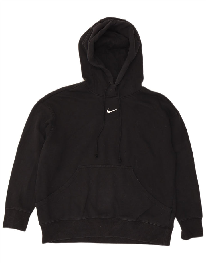 Felpa con cappuccio oversize da donna Nike UK 14 cotone medio nero