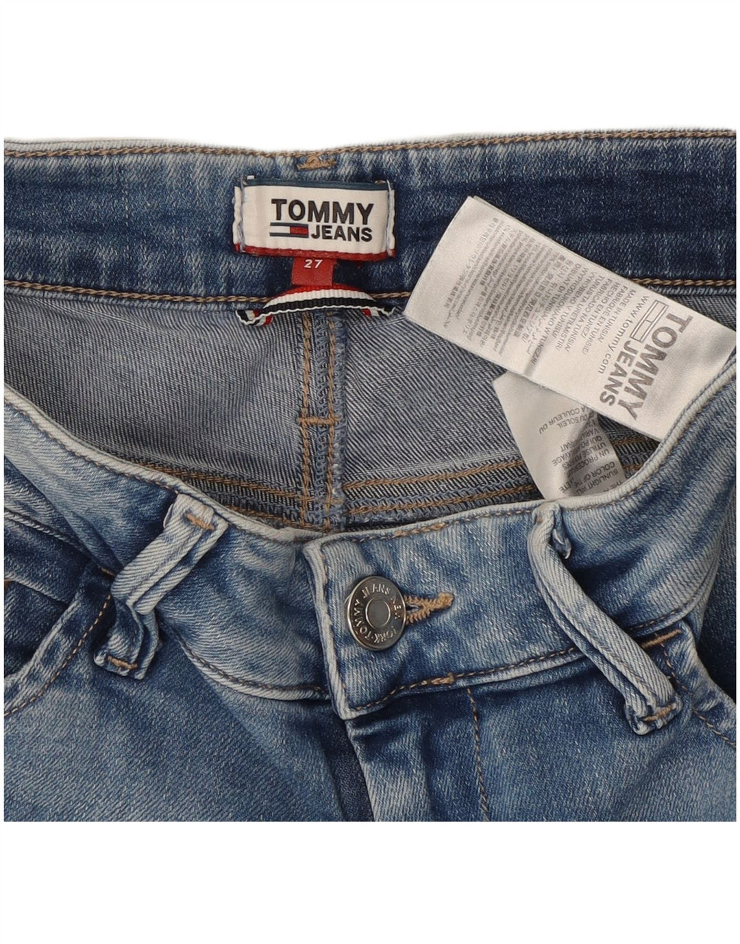 Pantaloncini di jeans da donna Tommy Hilfiger W27 piccolo cotone blu