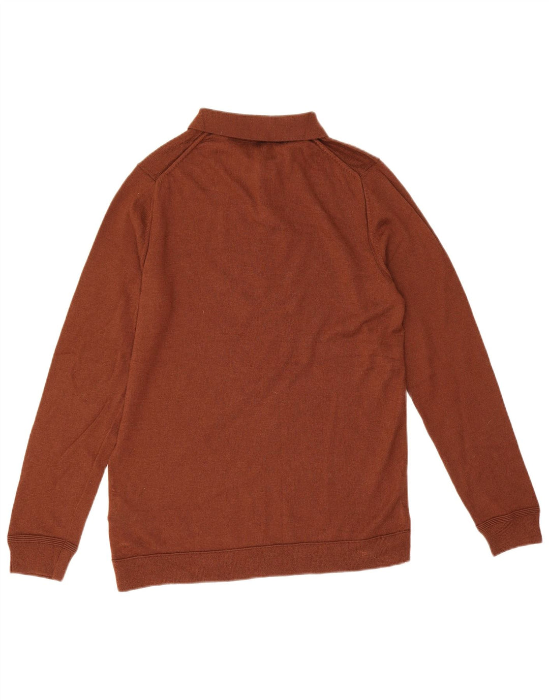 Calvin Klein Uomo Polo Collo Maglione Maglione Grande Lana Marrone