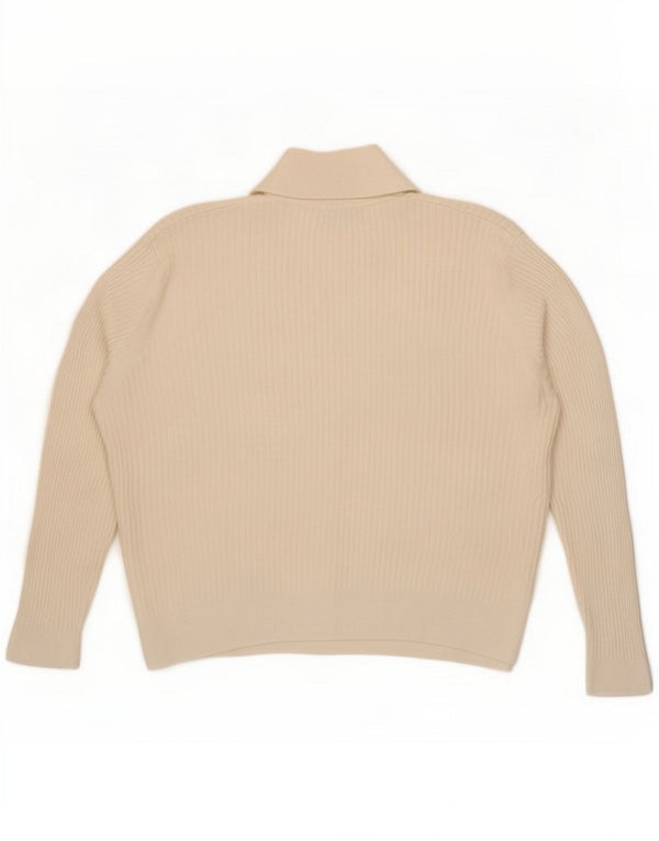 Marks & Spencer maglione da donna con collo alto UK 22 3XL viscosa bianco sporco