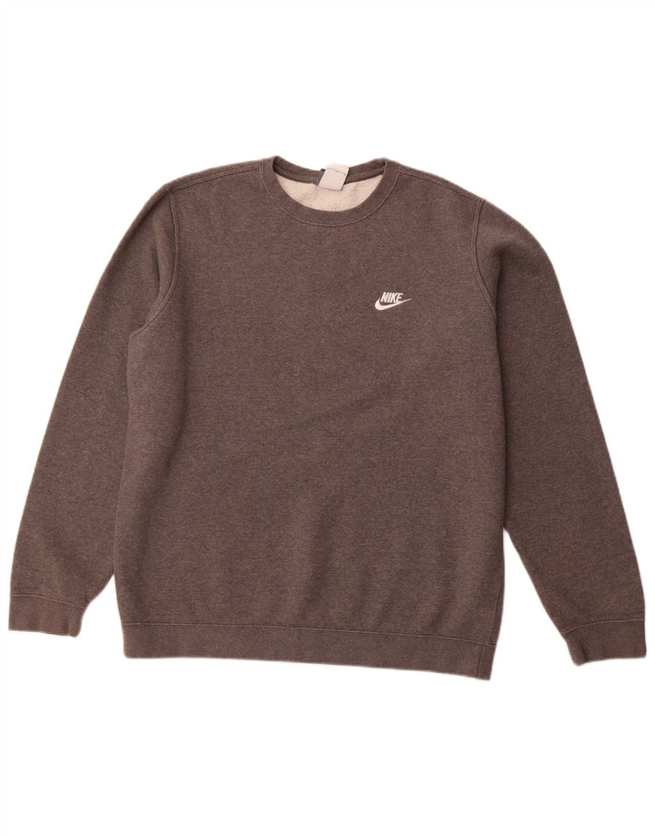 NIKE Felpa da uomo Maglione grande in cotone grigio
