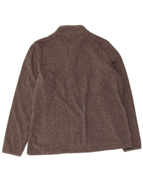 Marks & Spencer Womens Fleece Jacket UK 16 Large  Grey Flecked Polyester