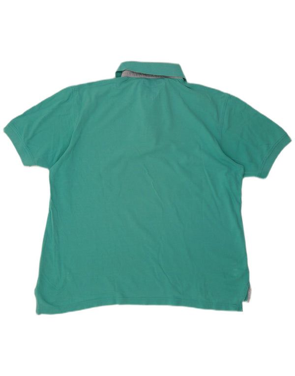 Polo da uomo Tommy Hilfiger XL in cotone turchese