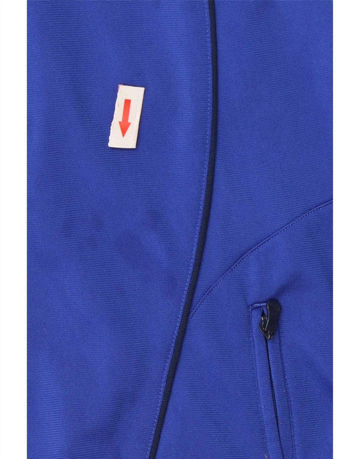Giacca da tuta da uomo Adidas UK 44/46 Large Blu Colourblock Poliestere