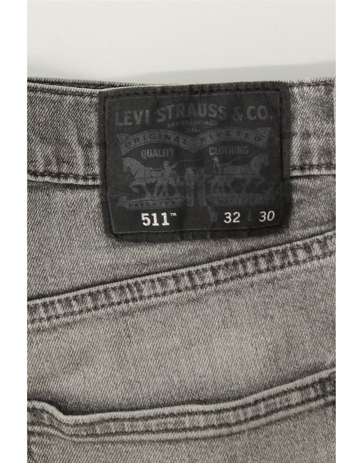Jeans Levi's Uomo 511 Slim Distressed 32 L30 Cotone Grigio