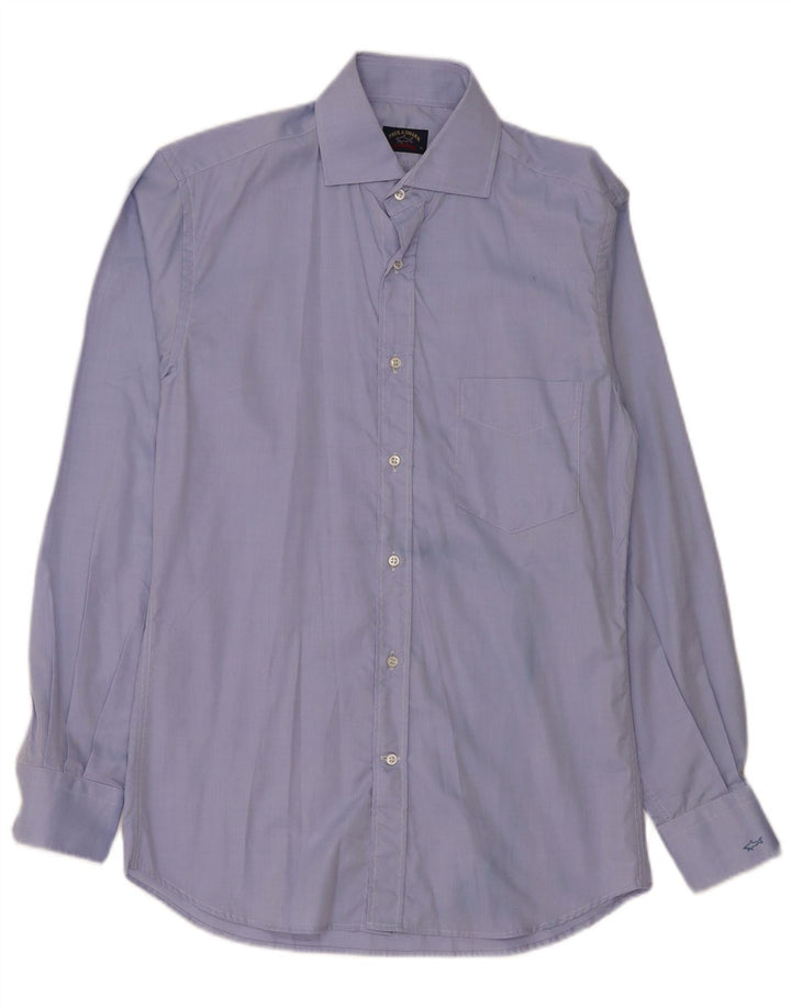 Camicia da uomo Paul & Shark taglia 39 cotone blu medio