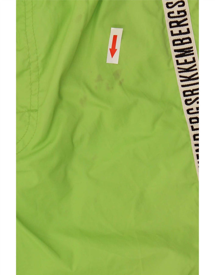 Bikkembergs Pantaloncini da bagno grafici da uomo in poliammide a righe verde medio