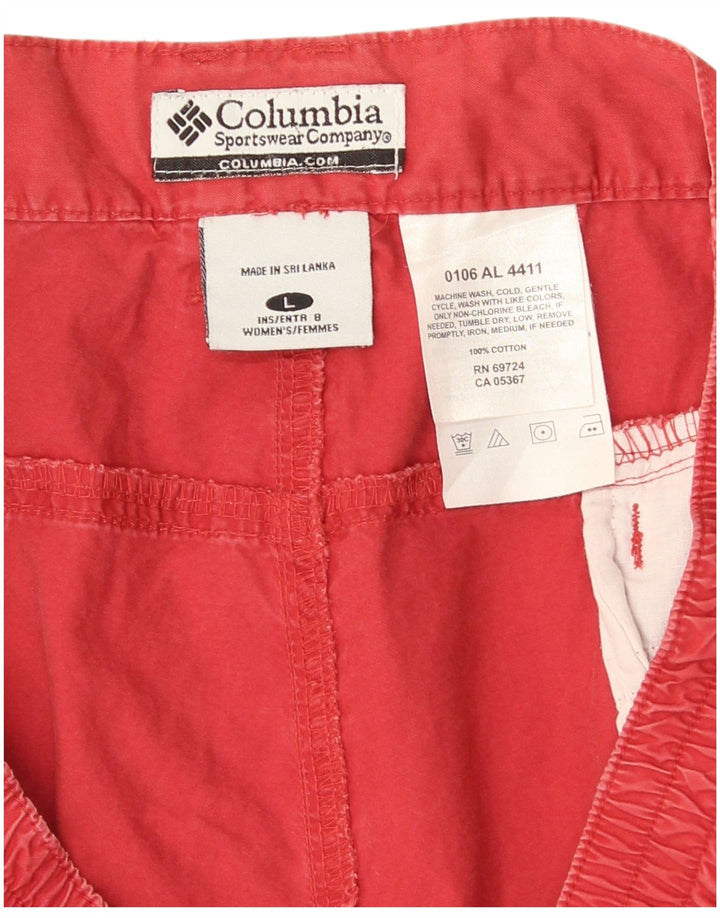 Pantaloncini cargo Columbia da donna grandi W36 in cotone rosso