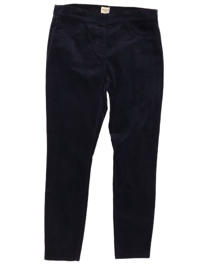 WHITE STUFF Pantaloni casual in velluto da donna UK 16 Large W32 L30 Blu navy