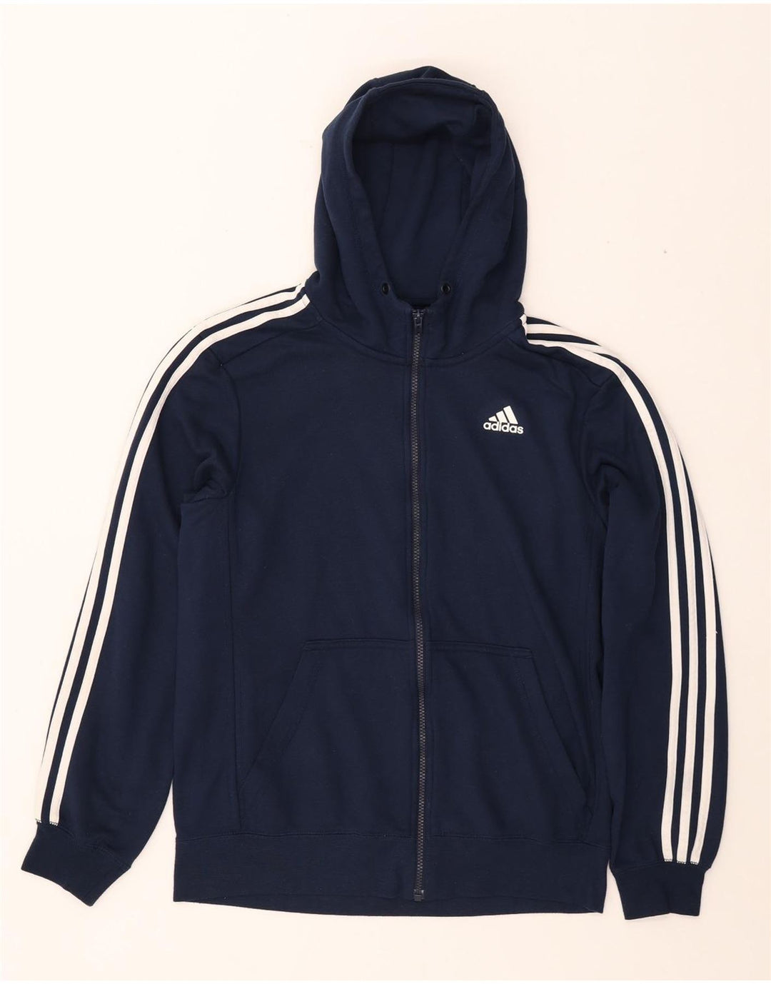 Maglione con cappuccio e zip ADIDAS da uomo Climalite medio in poliestere blu navy